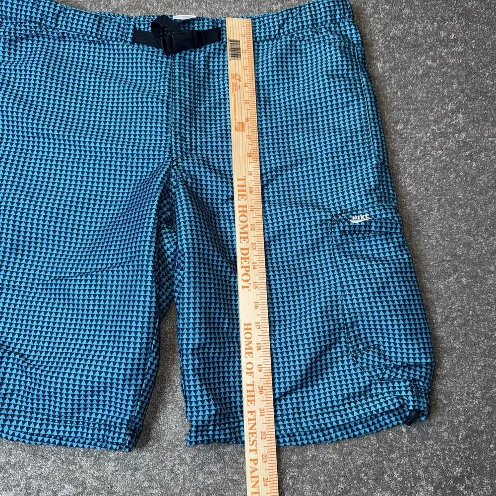 Nike Sportswear 376790-405 Utility Shorts L Teal‎ Geo Belted Sustainable Hybrid